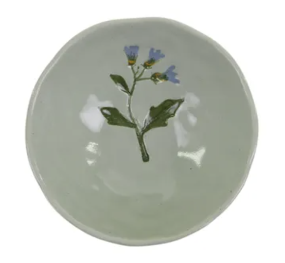 Fiori Ceramic Trinket Dish - Nat/Blue
