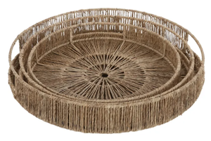Oracle Woven Jute Tray  - Natural Assorted Size