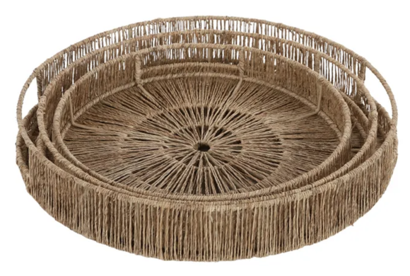 Oracle Woven Jute Tray  - Natural Assorted Size