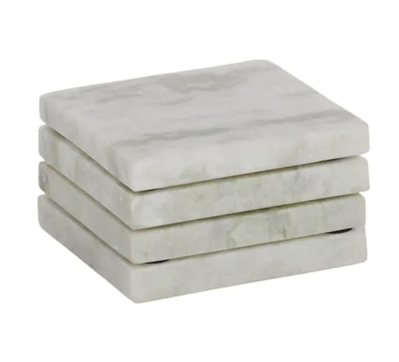 Neo S/4 Square Marble Coaster 10cm Green
