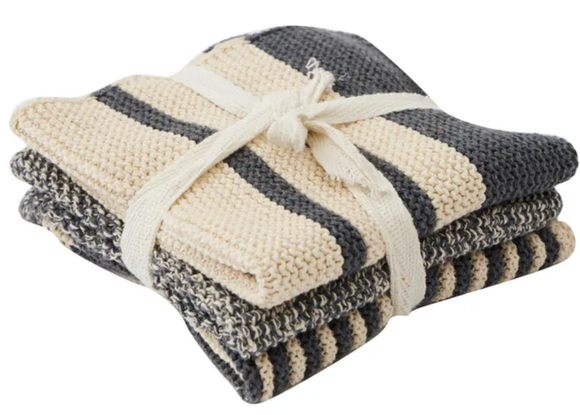 Amy S/3 Cotton Knit Cloth 28x28cm Grey
