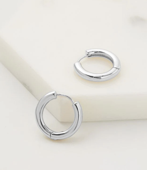Zafino  Earrings - Kendall Medium Hoop Silver