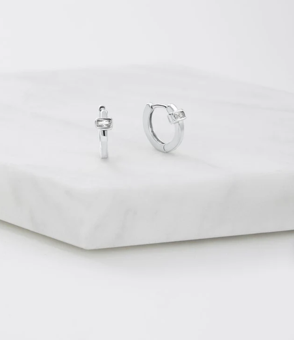 Earring - Ally Huggies Silver