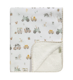 Organic Jersey Sherpa Blanket - Tractor Ride