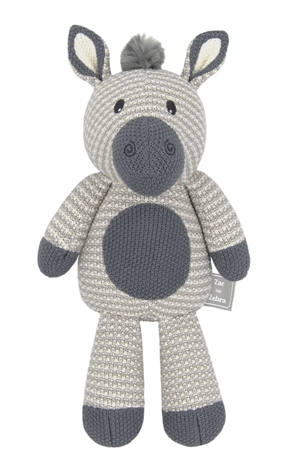 Zac the Zebra Knitted Toy