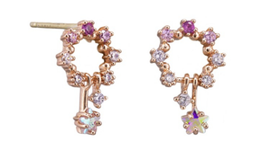 Earrings - Rose Gold Crystal Fallen Star