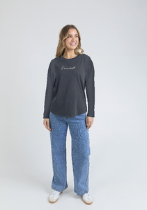 Signature Long Sleeve Tee - Washed Black