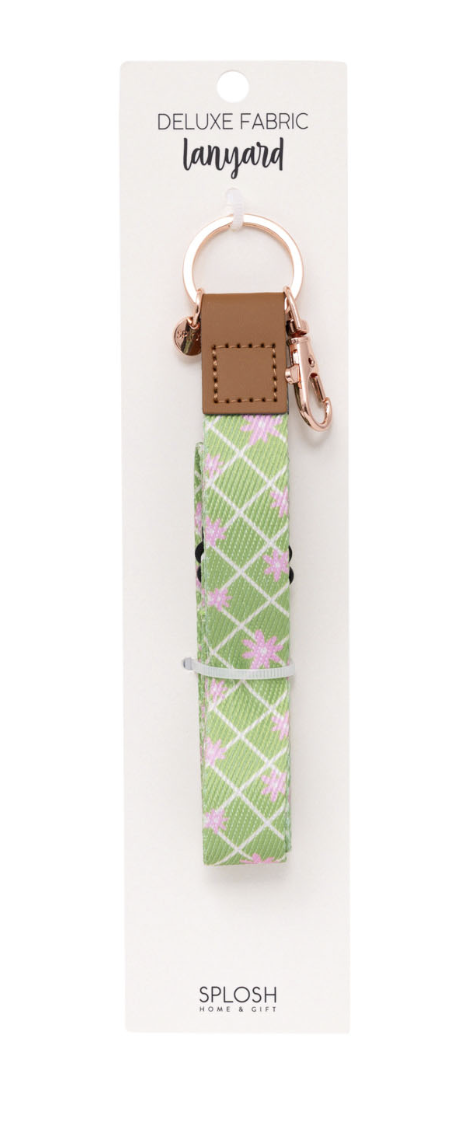 Teacher Lanyard - Green Daisy Fabric