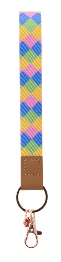 Teacher Wristlet Keychain - Diamond Fabric