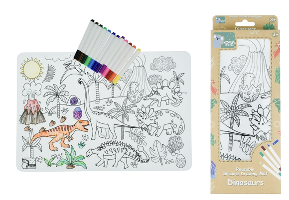 Reusable Silicone Drawing Mat- Dinosaurs