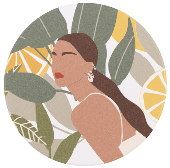 Tuscan Sun Green Goddess Ceramic Coaster