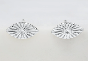 Zafinon Earrings - Evil Eye Stud - Silver
