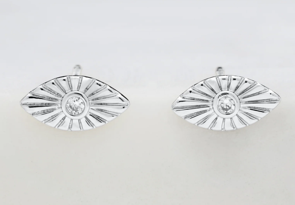 Zafinon Earrings - Evil Eye Stud - Silver