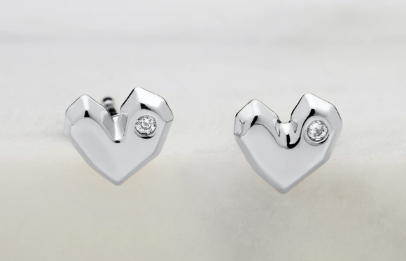 Zafino Earrings - Crystal Heart Stud