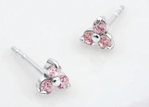 Zafino Earrings - Crystal Cluster Stud - Pink
