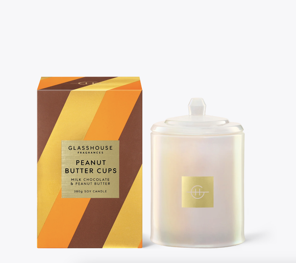 GLASSHOUSE FRAGRANCES Limited Edition Peanut Butter Cup Triple Scented Soy Candle 380g