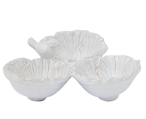 Bird on Ceramic Bowls - White