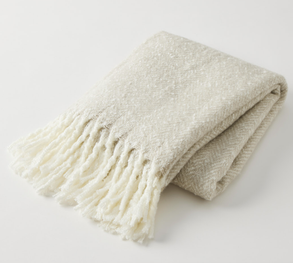 Herringbone Throw – Beige