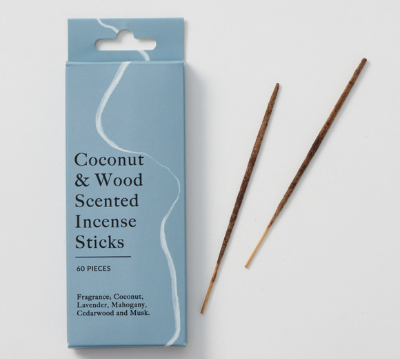 Coconut & Wood Scented Incense Sticks 60pcs