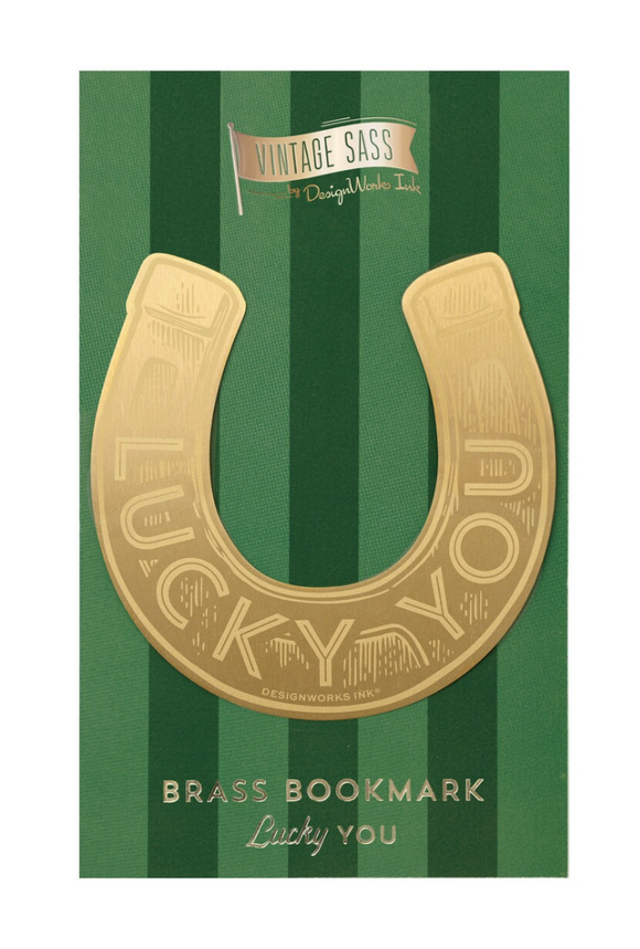 Vintage Sass Brass Bookmark - Lucky You