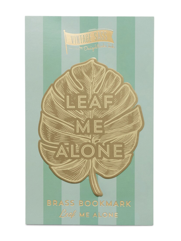 Vintage Sass Brass Bookmark - Leaf Me Alone