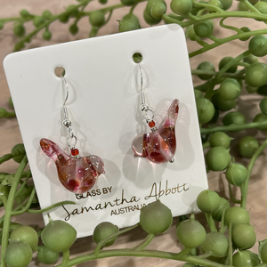 Samantha Abbott Earrings - Glass Birds Reds