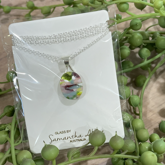 Samantha Abbott Glass Drop Necklace -  Spring