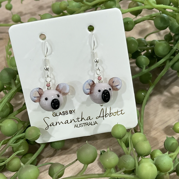 Samantha Abbott Glass Earrings - Brown Koala