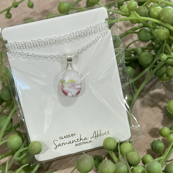 Samantha Abbott Glass Drop Necklace - Orchid