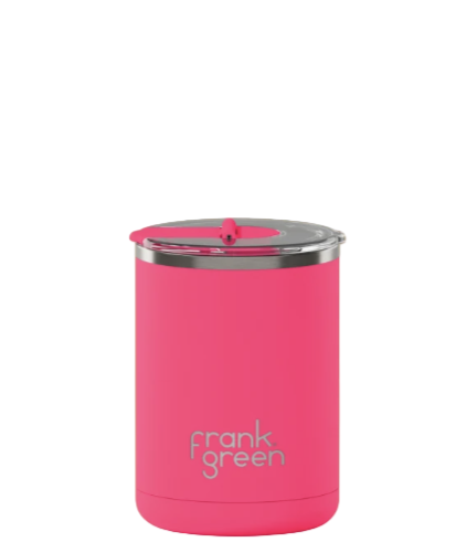 Frank Green - Ceramic Coffee Cup with Hinged Lid - Neon Pink