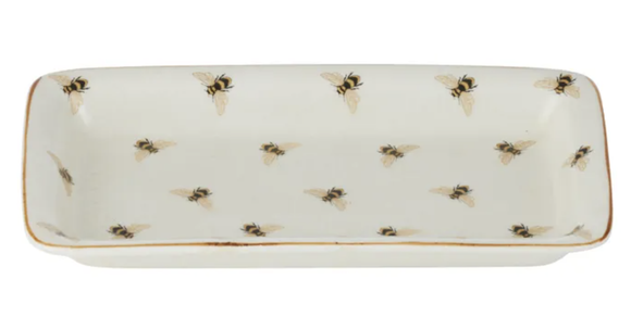 Apiary Ceramic Plate 23x13cm Gold