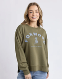 Foxwood Effortless Contrast Crew - Moss