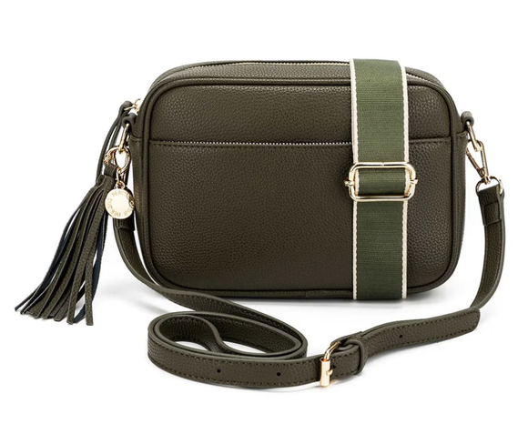 Black Caviar Indie Crossbody Bag- Dark Olive