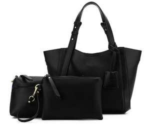 Black Caviar Mini Lauren 3 Piece Compartment Handbag - Black