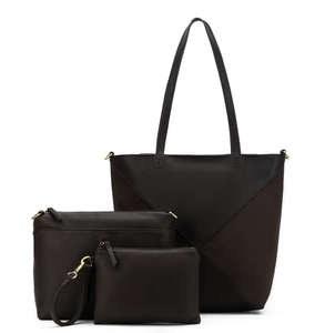 Black caviar Renee 3 Piece Suedette Handbag - Coco