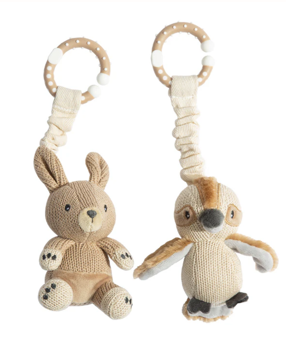Stroller Toys 2pk - Kangaroo & Kookaburra