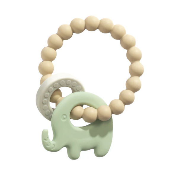 Silicone Elephant Teether - Light Sage