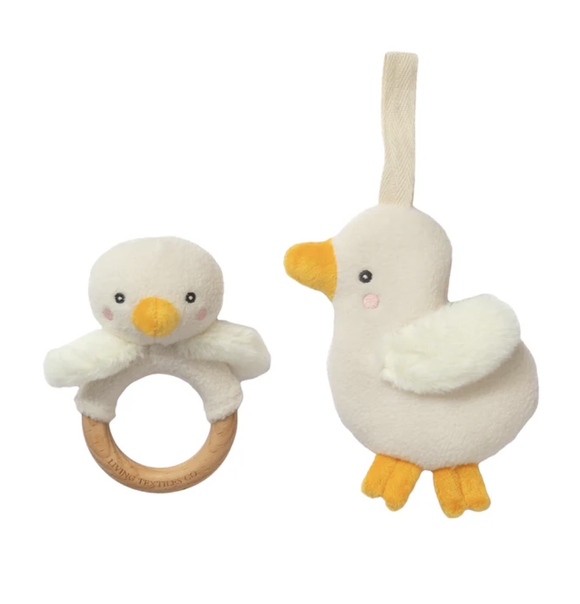 Ring Rattle & Dummy Chain Gift Set - Goosey Goosey