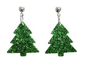 It's Simply Serendipity Christmas Tree Earrings - Green
