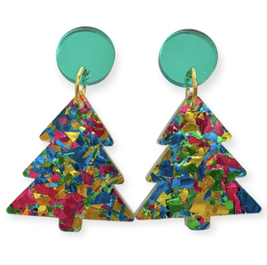 It's Simply Serendipity Christmas Tree Earrings - Party Green