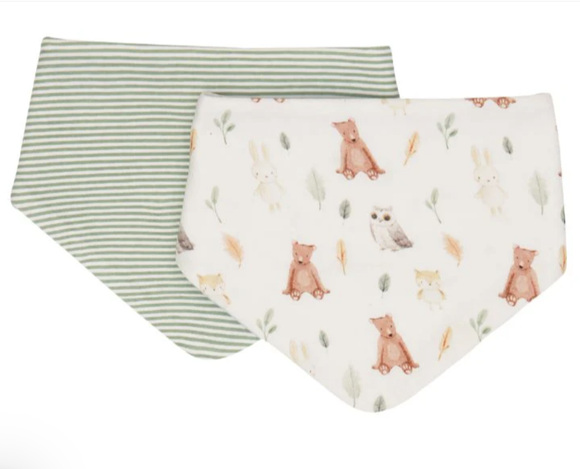 All4Ella Reversible Bandana Bibs 2pk - Forrest Friends