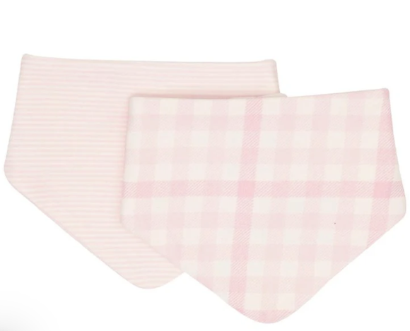 All4Ella Reversible Bandana Bibs 2pk - Pink Gingham
