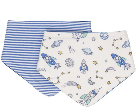 All4Ella Reversible Bandana Bibs 2pk - Blast Off