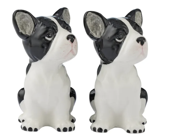 Frenchie S/2 Ceramic S&P Shakers