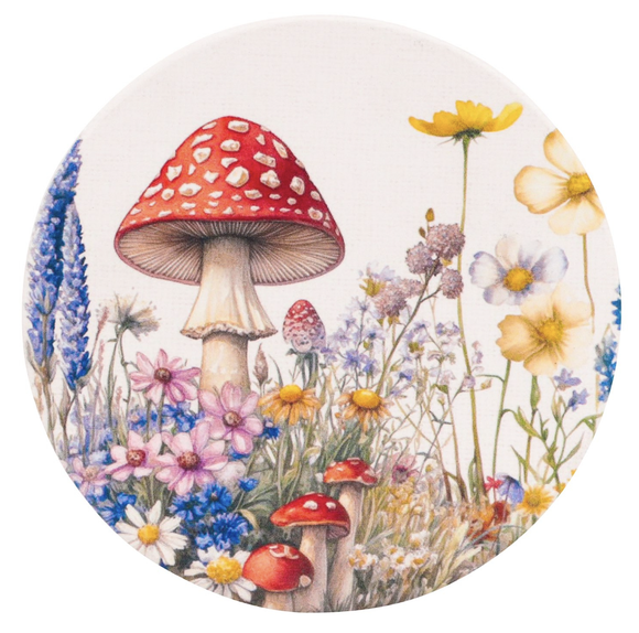 Cottage Grove Mushrooms Ceramic Coaster