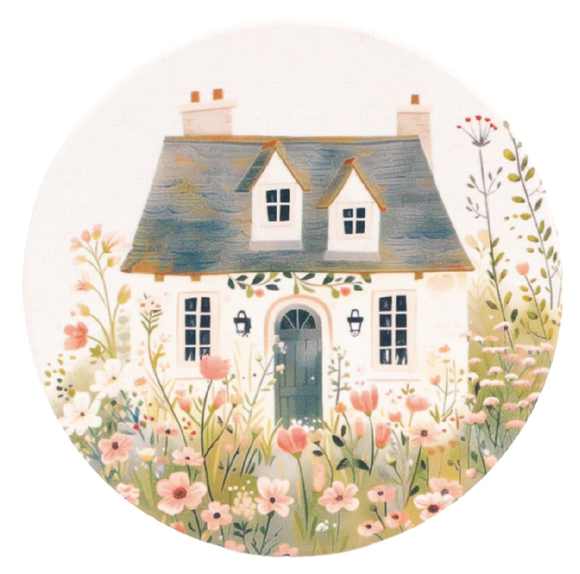 Cottage Grove Light Cottage Ceramic Coaster