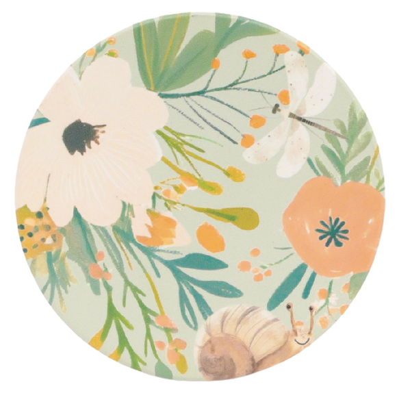 Cottage Grove Floral Ceramic Coaster