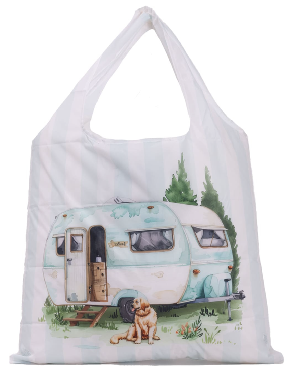 Caravan Blue Foldable Shopping Bag