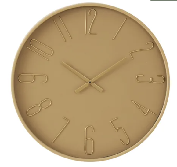 Evans Metal Clock 60cm Sand/Gold