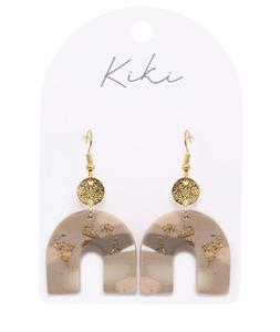 KiKi Beige Shimmer Arch Earrings